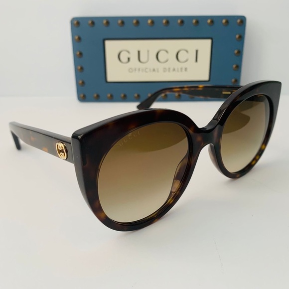Gucci GG0325S 002 Women Cat-eye Sunglasses in Havana Frame W/brown Gradient Lens - Picture 3 of 14